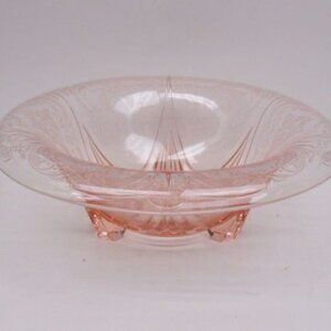 Hazel Atlas Depression Glass Pink ROYAL LACE 10 1/4 In Rolled Edge Console Bowl